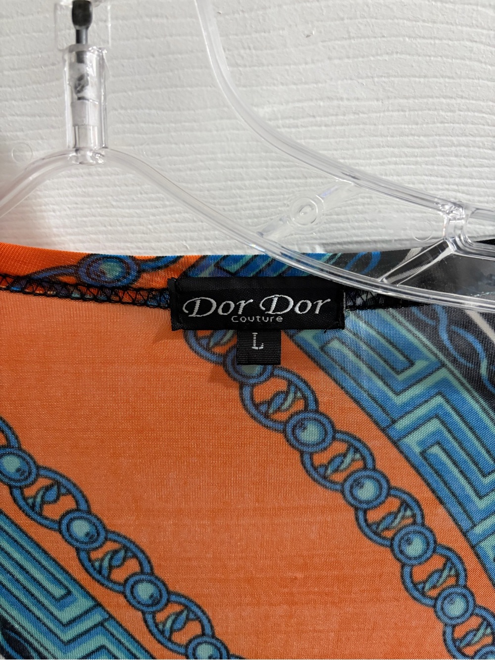 Boho Fringe Open-Front Cardigan in Orange & Blue by Dor Dor - Picture 3 of 3